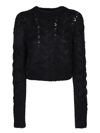 Dsquared2 Cropped Knit Pullover Long Sleeves In Black