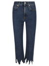 Jw Anderson Lasercut Cropped Jeans In Indigo