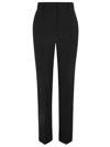 Alexander Mcqueen Tailored Black Trousers With Structured Waistband In Black