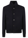 Brunello Cucinelli Button Classic Jacket In Navy