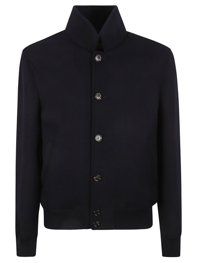 Brunello Cucinelli Button Classic Jacket In Blue