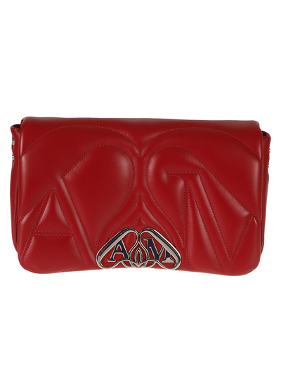 Alexander Mcqueen Logo Flap Shoulder Bag In Blood Red