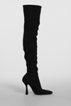 Casadei Blade 110mm Thigh-high Suede Boots In Black