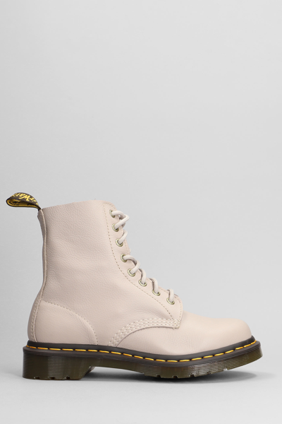 Dr. Martens' 1460 Combat Boots In Taupe Leather In Brownish-grey