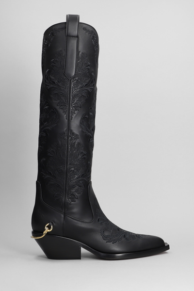 Zimmermann Duncan Leather Cowboy Boots In Black