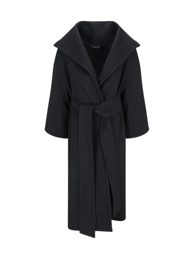 Gianluca Capannolo Single-breasted Belted Coat In Black