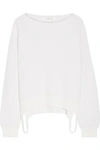 HELMUT LANG CUTOUT RIBBED COTTON, WOOL AND CASHMERE-BLEND SWEATER