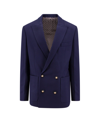 Balmain Double-breasted Virgin-wool Blazer In Blue