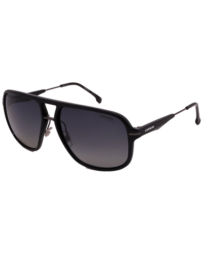 Carrera Polarized Grey Navigator Men's Sunglasses  296/s 0807/wj 60 In Black / Grey