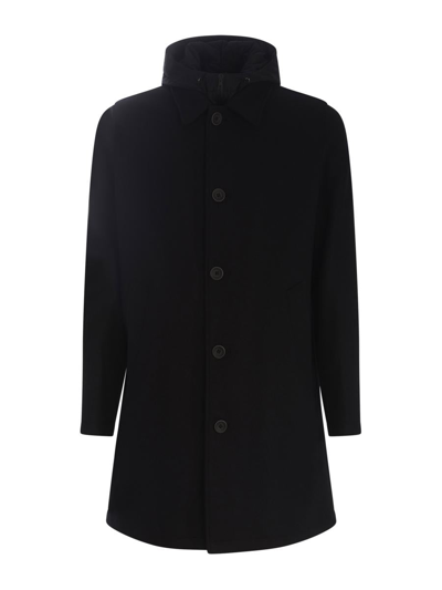 Herno Coat  In Wool In Black