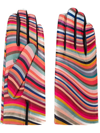 Paul Smith Striped Gloves In Swirl