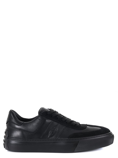 Tod's Smooth Leather Sneakers In Nero