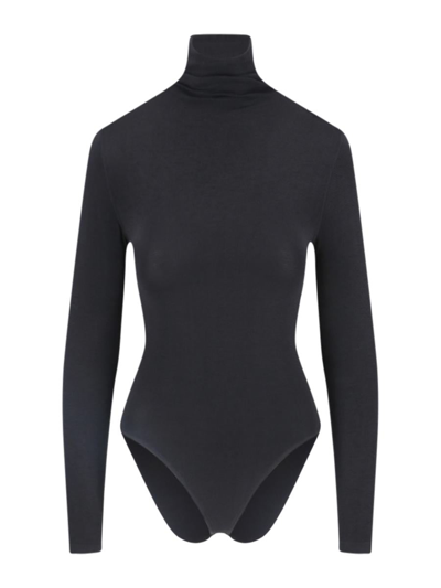 Wolford Roll-neck Long-sleeve Bodysuit In Black