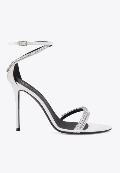 Giuseppe Zanotti Abileene 105 Crystal-embellished Sandals In Silver
