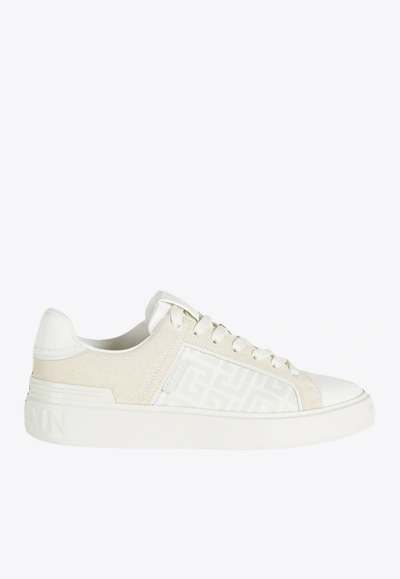 Balmain B-court 经典logo运动鞋 In White