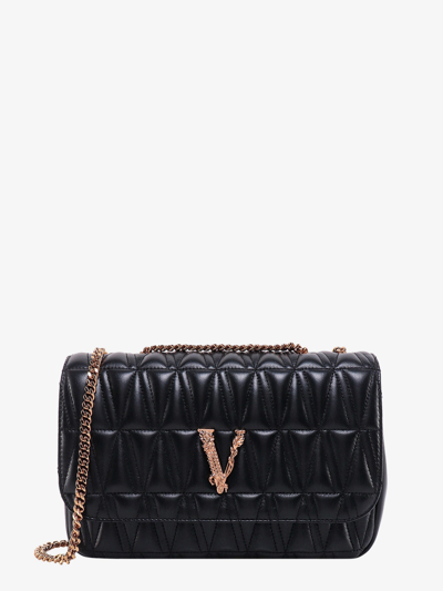 Versace Woman Virtus Woman Black Shoulder Bags