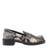 Stuart Weitzman Snakeskin-effect Leather Loafers In Grey