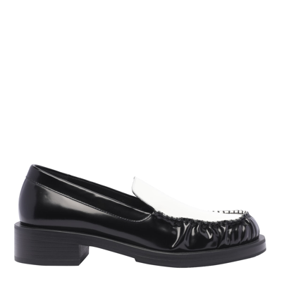 Stuart Weitzman Palmer Bicolor Penny Loafers In Black/white
