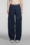 Haikure Bethany Stretch Drop-rise Wide-leg Cargo Jeans In Blue