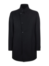 Tagliatore Gordon Asymmetric-fastening Parka Coat In Nero