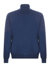 Tagliatore Blue Long-sleeved Turtleneck In Bluette