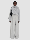 Joseph Watermark Wool Primrose Trousers In Light Grey Melange