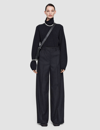 Joseph Alana High-rise Straight-leg Flannel Pants In Black