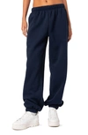 Edikted Clark Oversize Cotton Blend Sweatpants In Navy