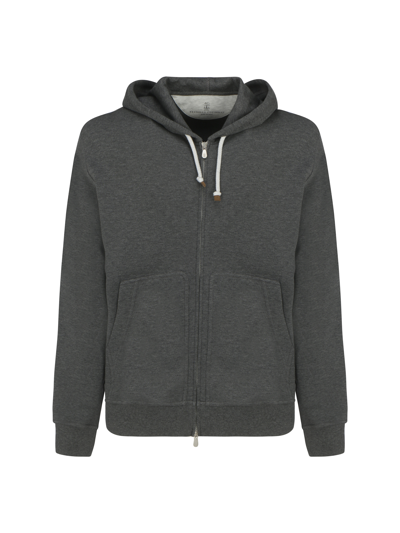 Brunello Cucinelli Hoodie In Grey