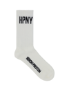 Heron Preston Hpny Cotton Blend Long Socks In White Blac