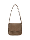 Bottega Veneta Cobble Mini Shoulder Bag In Taupe Grey/gold