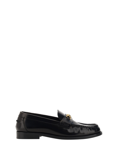 Versace Loafers In Nero/oro
