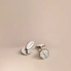 BURBERRY MOTHER-OF-PEARL STONE ROUND CUFFLINKS,40537471