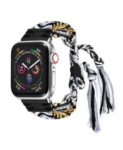 Posh Tech Mens Womens Apple Friendship Cotton Stainless Steel Replacement Band Collection In Multi