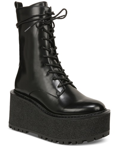 Circus Ny Women's Slater Lace-up Platform Wedge Combat Boots In Black