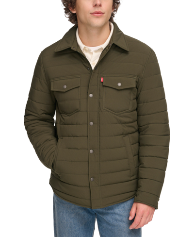 Levi's Men's Quilted Shirt Jacket In Olive