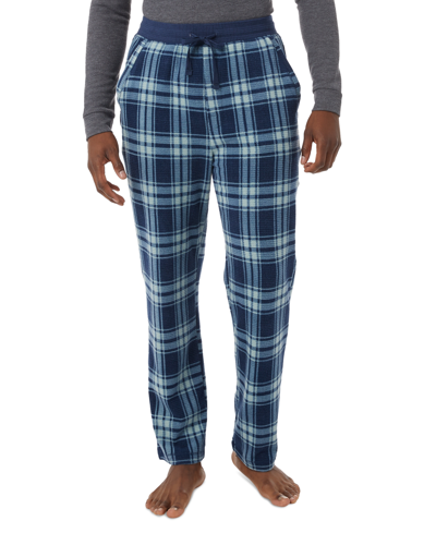 32 Degrees Men's Tapered Twill Plaid Pajama Pants In Tartan Blue