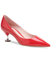 Kate Spade Garnish Patent Kitten-heel Pumps In Engine Red