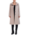 COLE HAAN WOMENS STAND-COLLAR SINGLE-BREASTED WOOL BLEND COAT