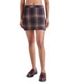 Steve Madden Cameron Plaid Miniskirt In Navy Plaid