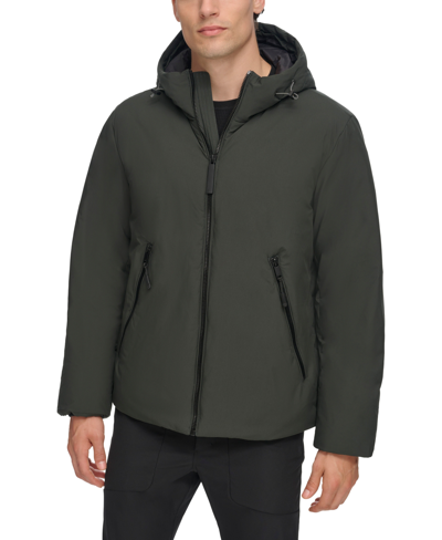 Dkny Men's Hooded Full-zip Jacket In Olive