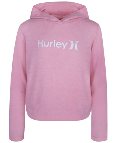 Hurley Big Girls Super Soft Pullover Hoodie In Pink Flamingo Heather