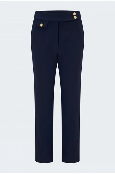 Veronica Beard Renzo High-rise Slim Cropped Pants In Navy