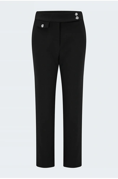 Veronica Beard Renzo Trouser In Black With Gold Buttons