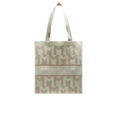 Moncler Collection Monogram Knit Tote Bag, Gender Neutral, Beige, Size: One Size In Brown