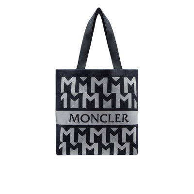 Moncler Collection Monogram Knit Tote Bag Multicolour In Black