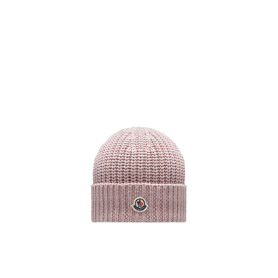 Moncler Collection Wool Beanie Pink In Rose