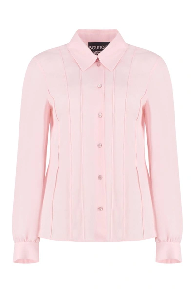 Boutique Moschino Pleated Long-sleeve Shirt In Pink
