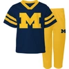 Outerstuff Toddler Boys And Girls Navy Michigan Wolverines Two-piece Red Zone Jersey And Pants Set In Navy