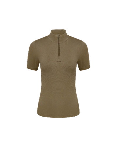 Pangaia Women's Plant-stretch Zipped Top — Soil Brown